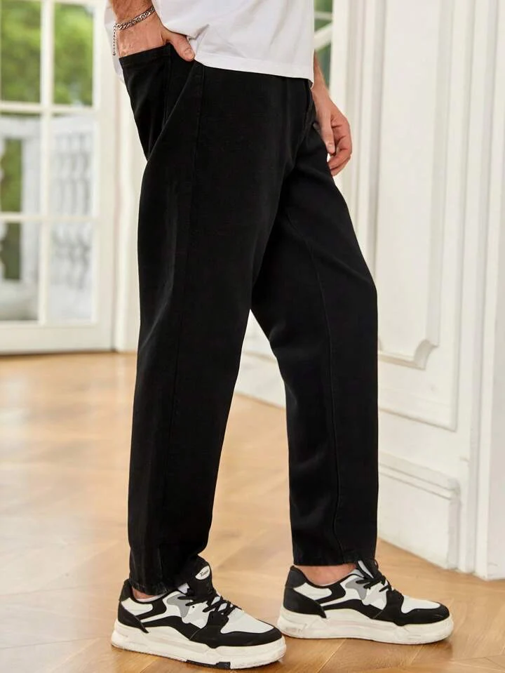 Tailored Black Tapered Leg Jeans - Image 2
