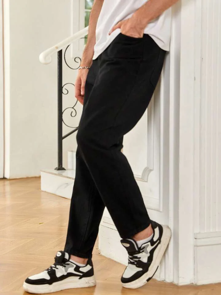Tailored Black Tapered Leg Jeans - Image 3