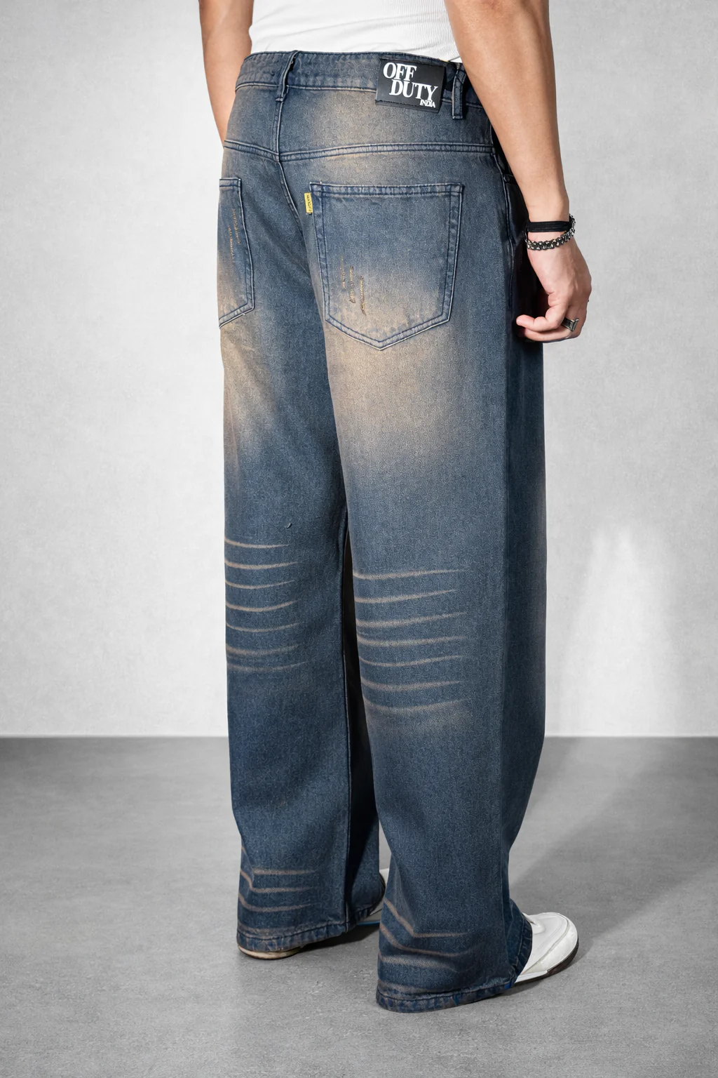 Teal Bronze Baggy Wide Leg Jeans - Image 3