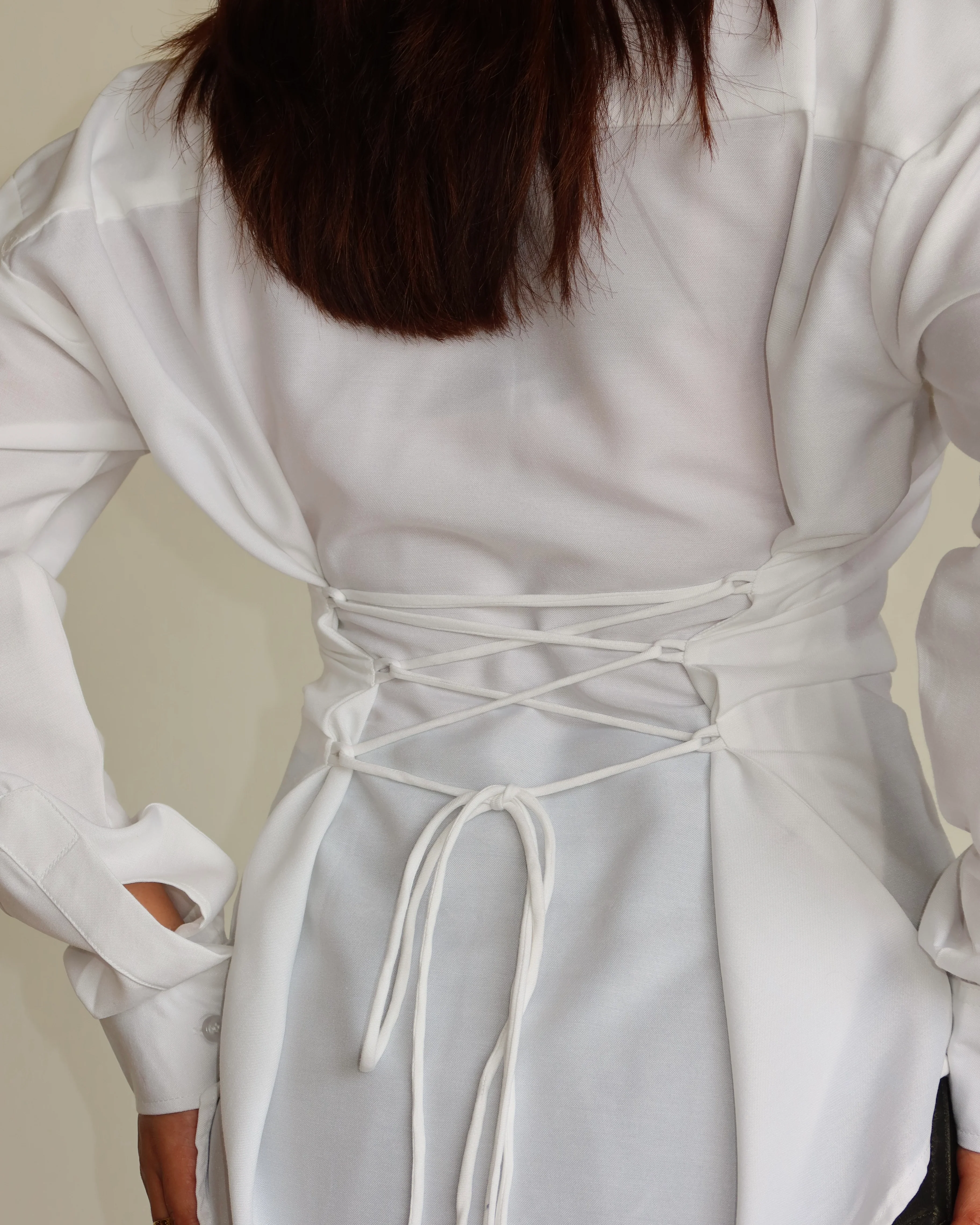 Tie Up Waist Statement Shirt - Image 2