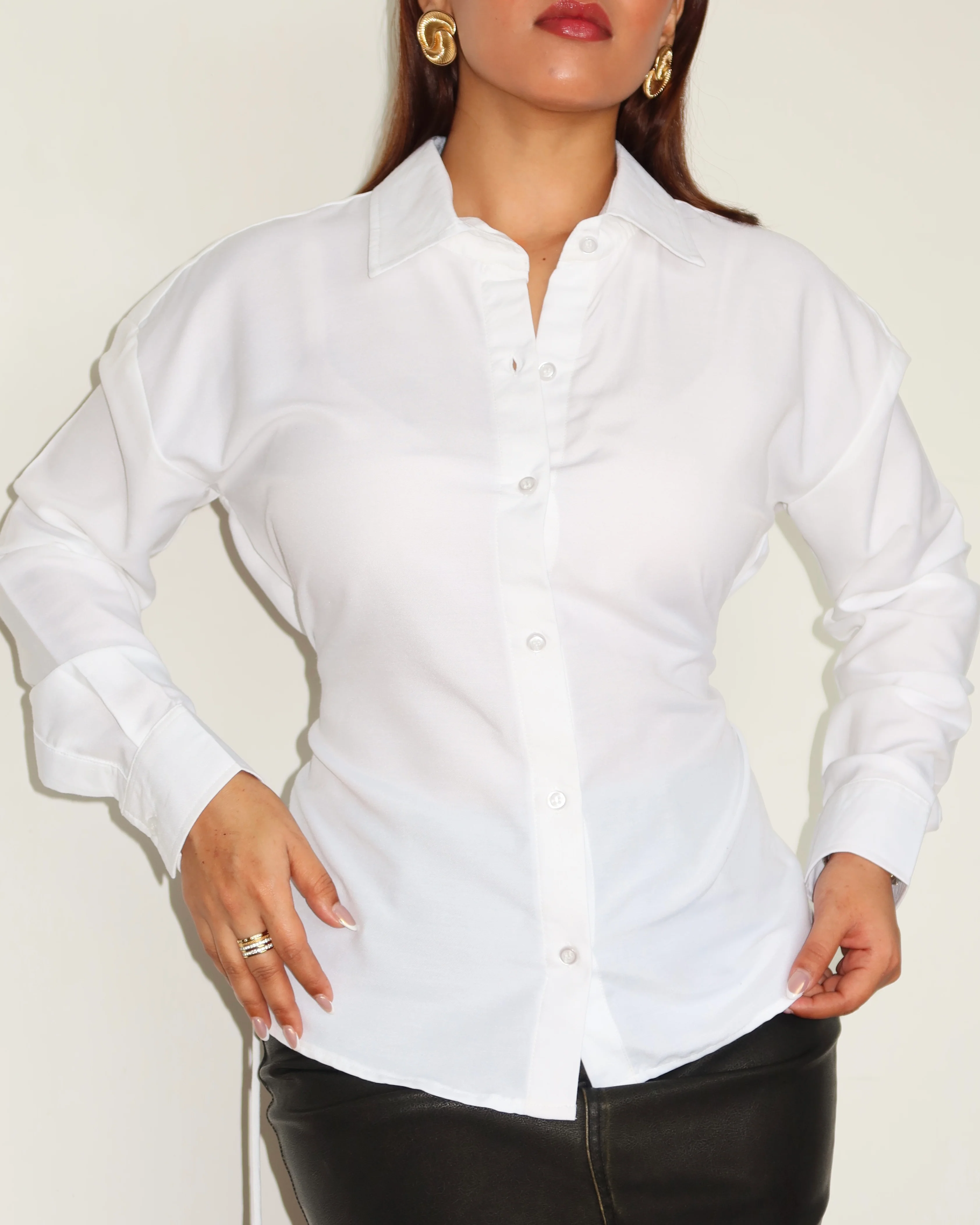 Tie Up Waist Statement Shirt - Image 3