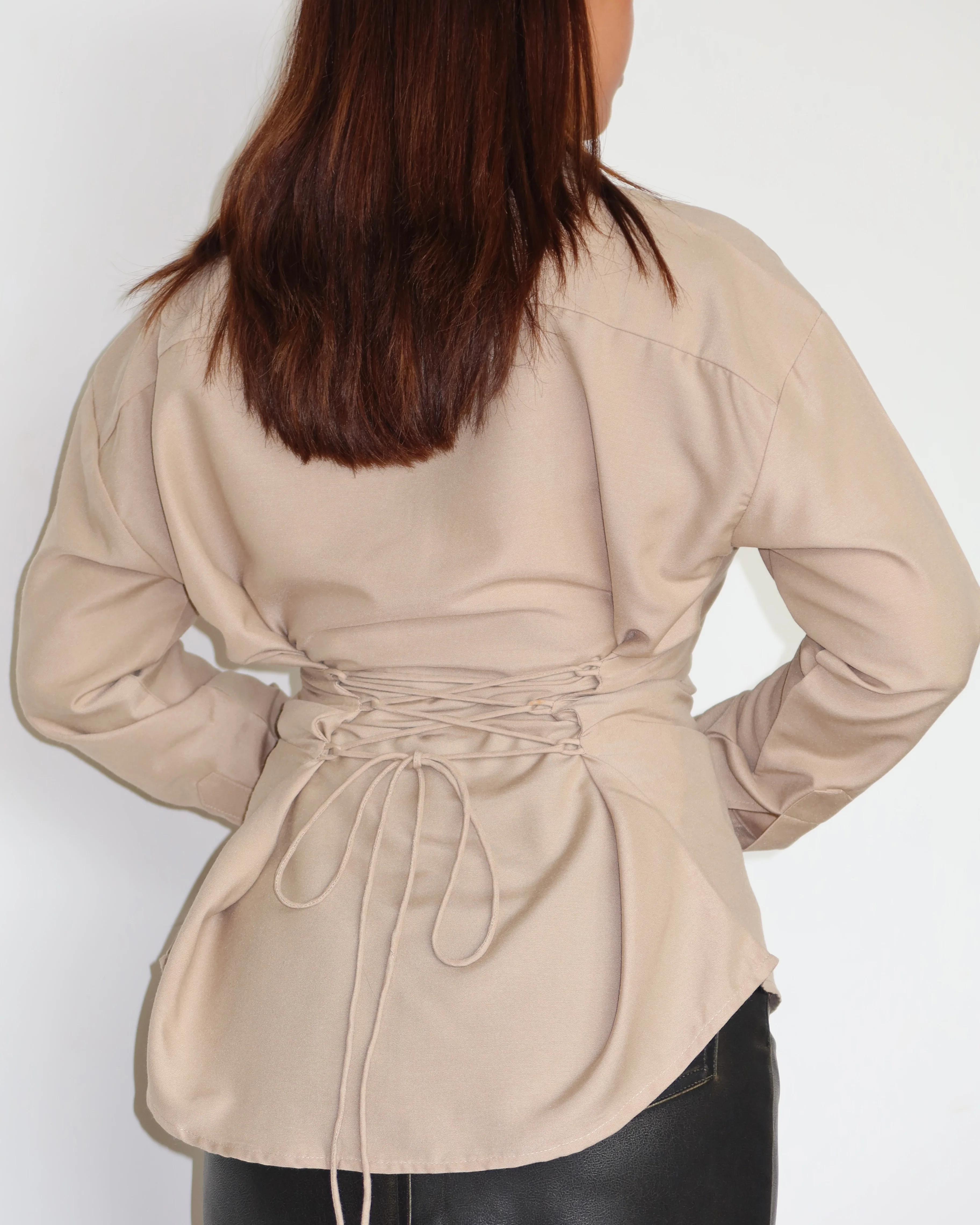Tie Up Waist Statement Shirt - Image 4