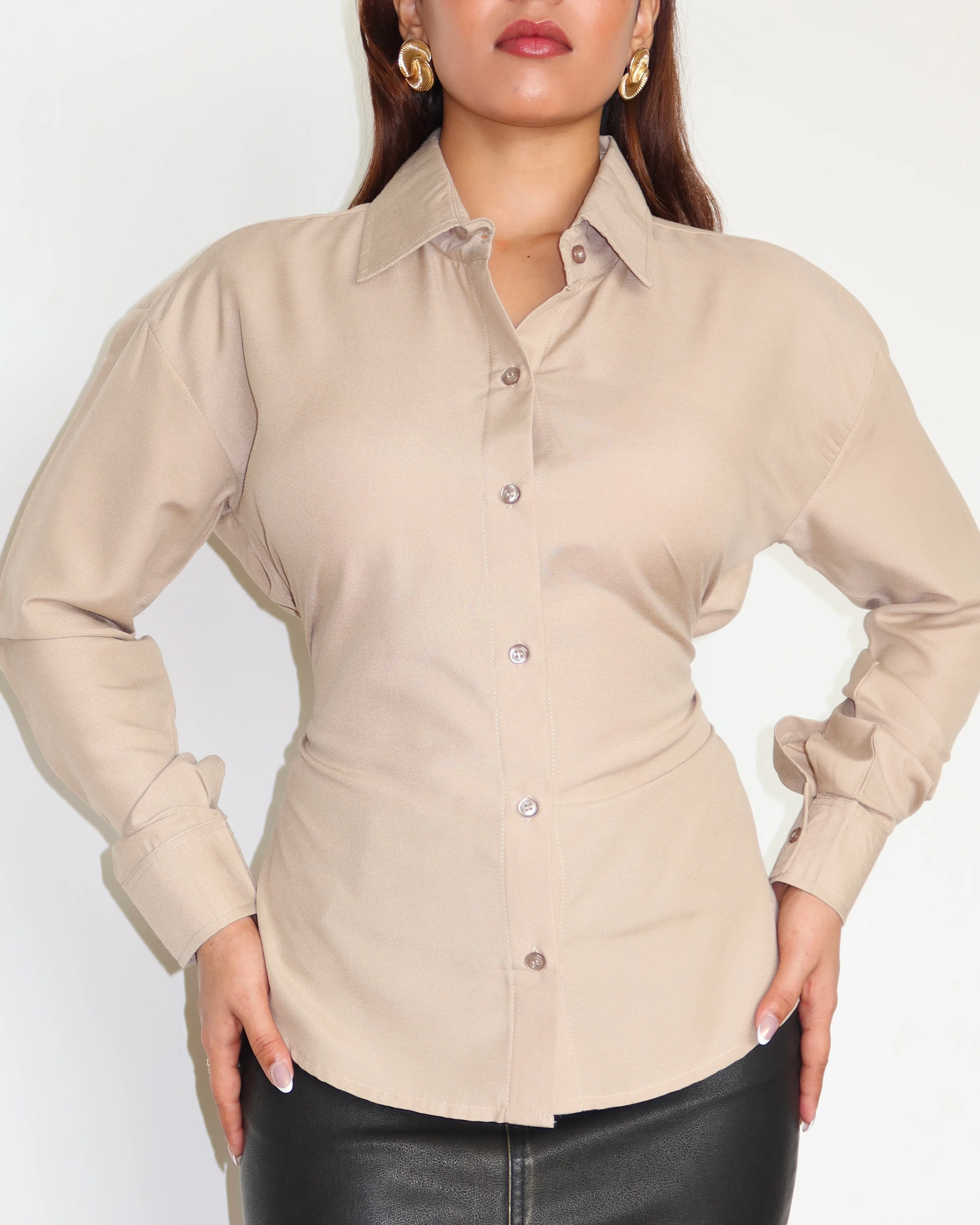 Tie Up Waist Statement Shirt - Image 5