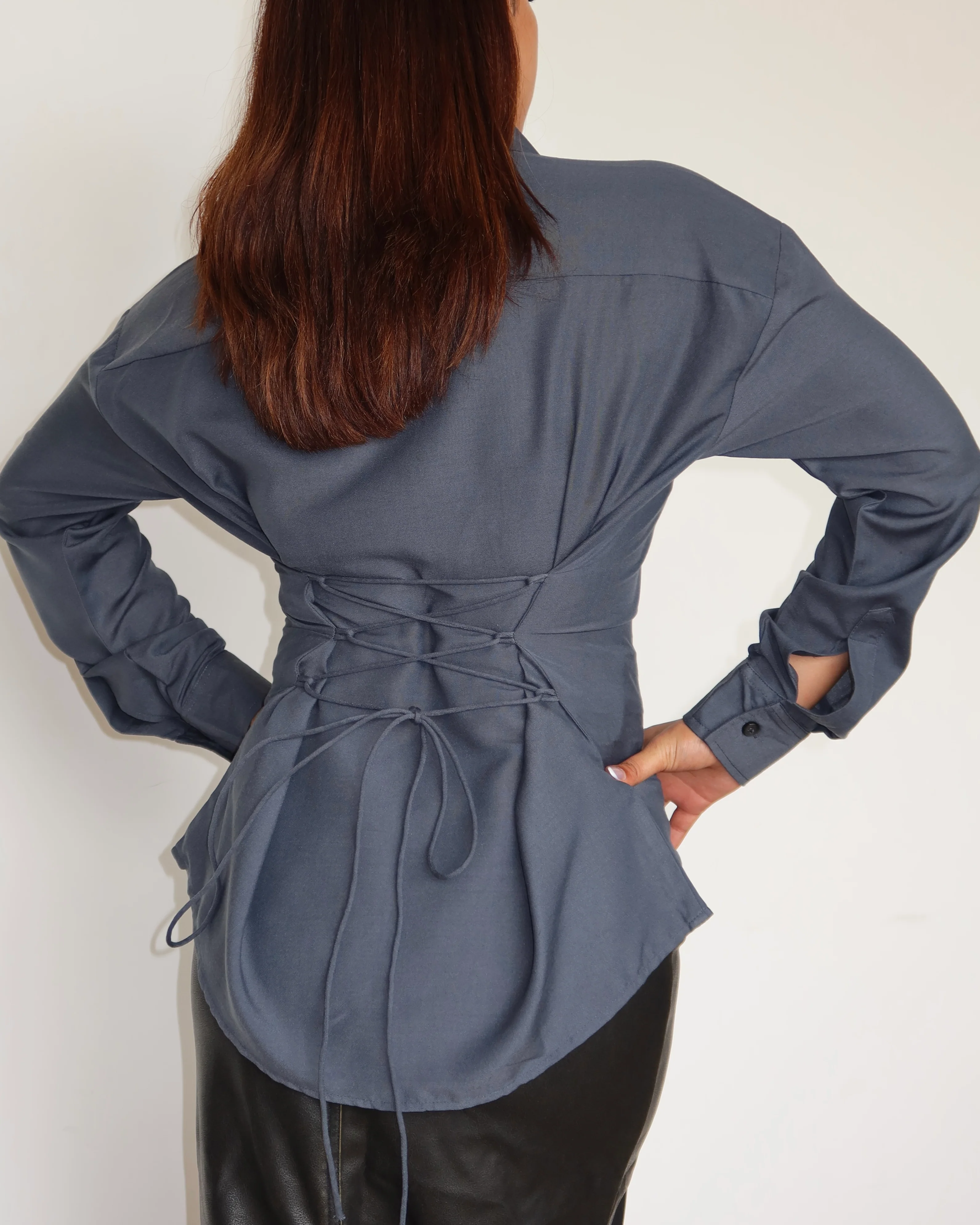 Tie Up Waist Statement Shirt - Image 7