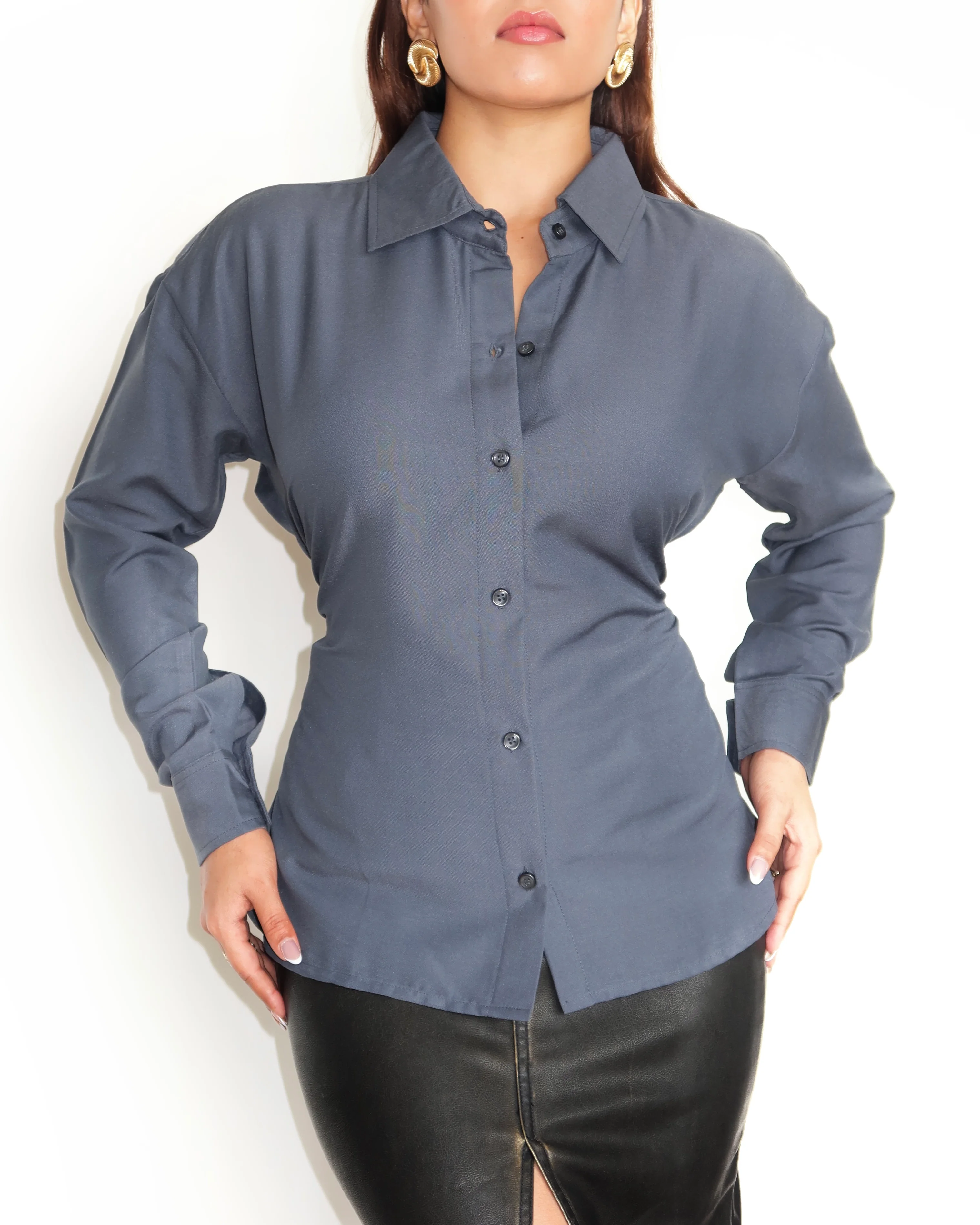 Tie Up Waist Statement Shirt - Image 9
