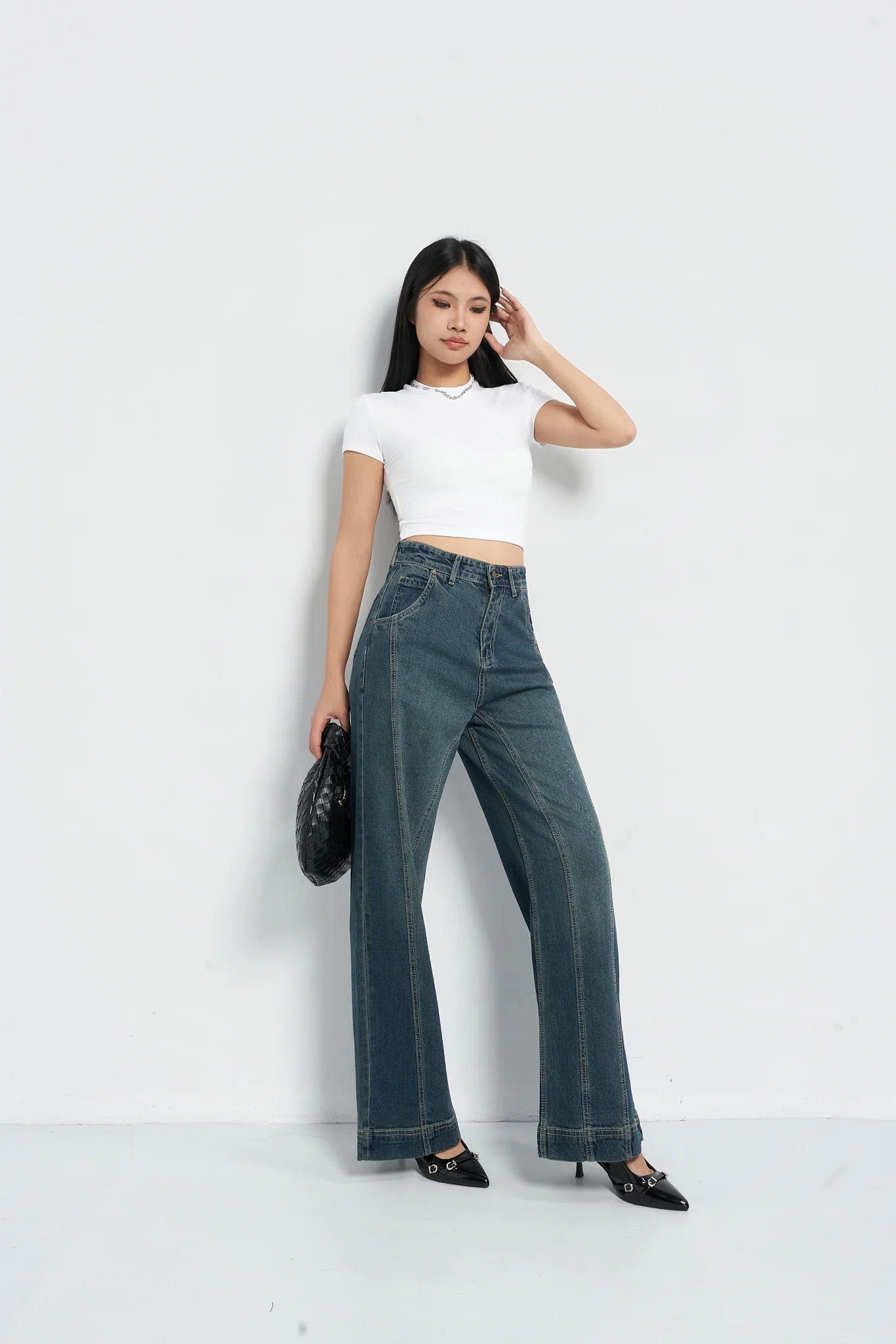 Tinted Vintage Washed Wide Leg Baggy Jeans - Image 13