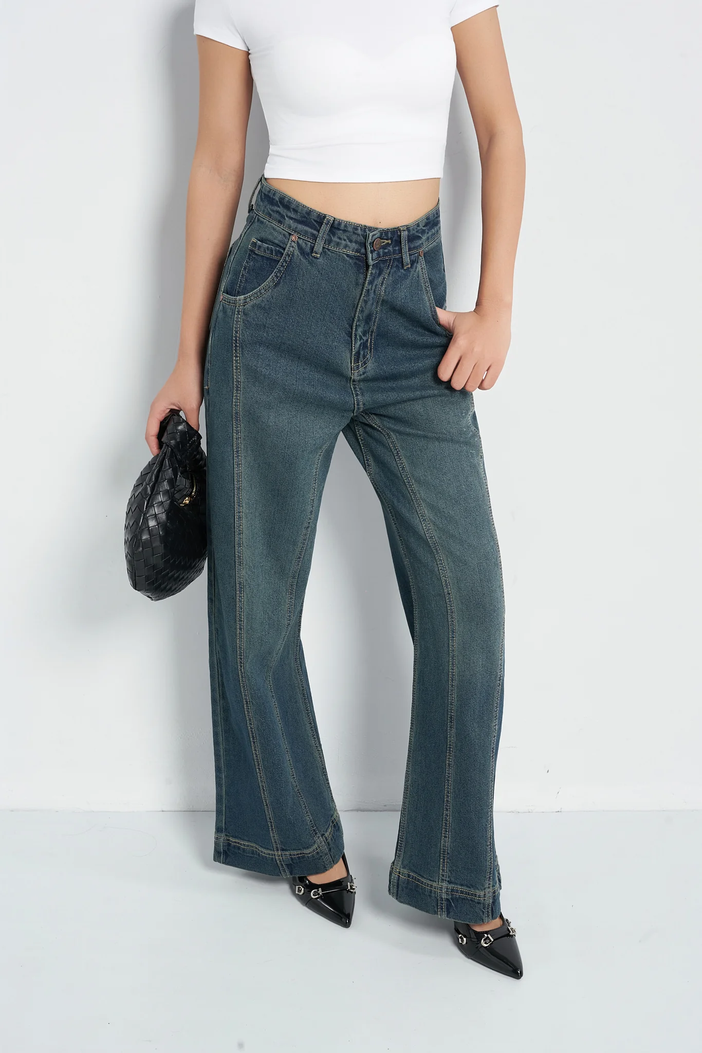 Tinted Vintage Washed Wide Leg Baggy Jeans - Image 15