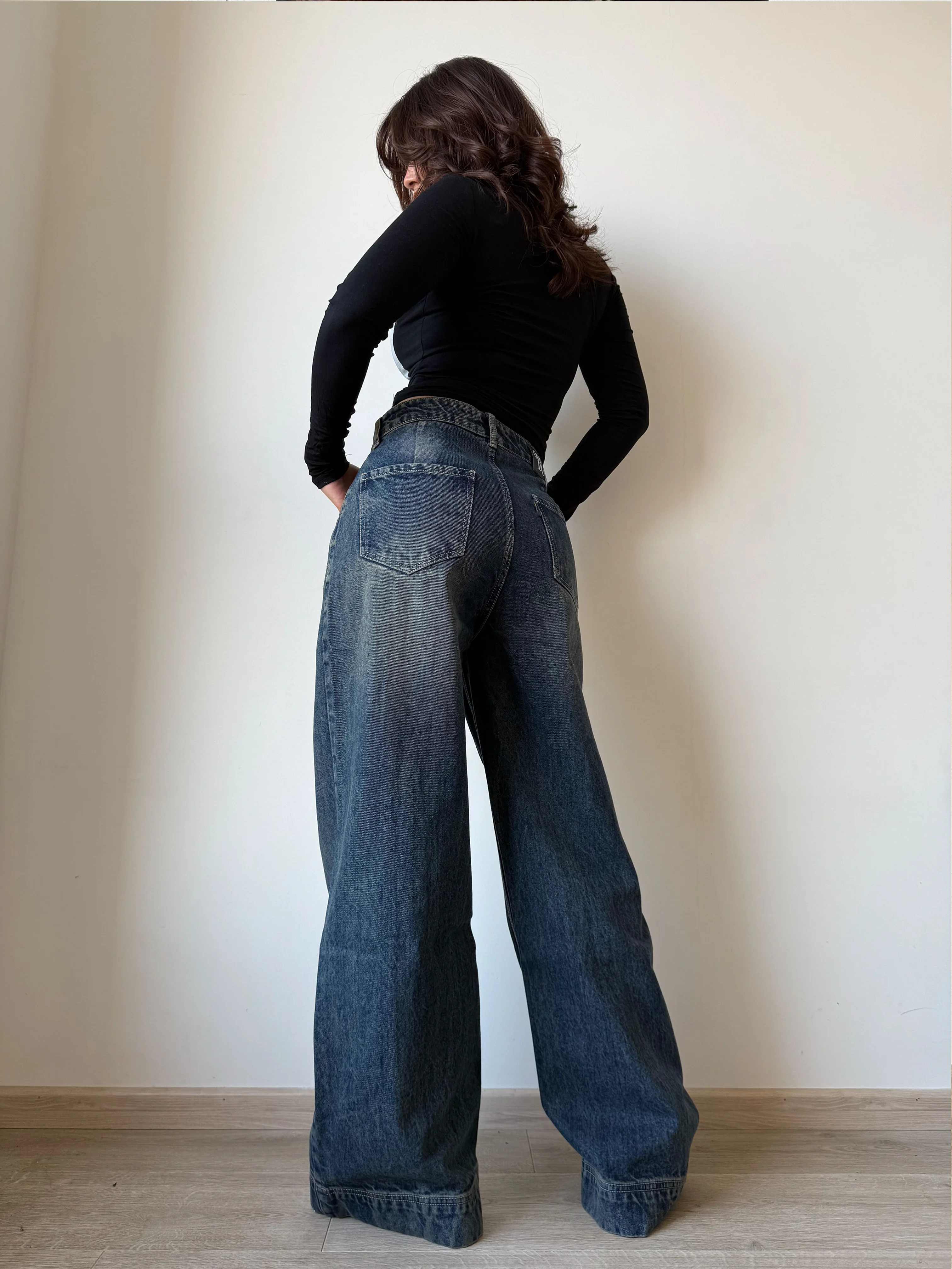 Tinted Vintage Washed Wide Leg Baggy Jeans - Image 21