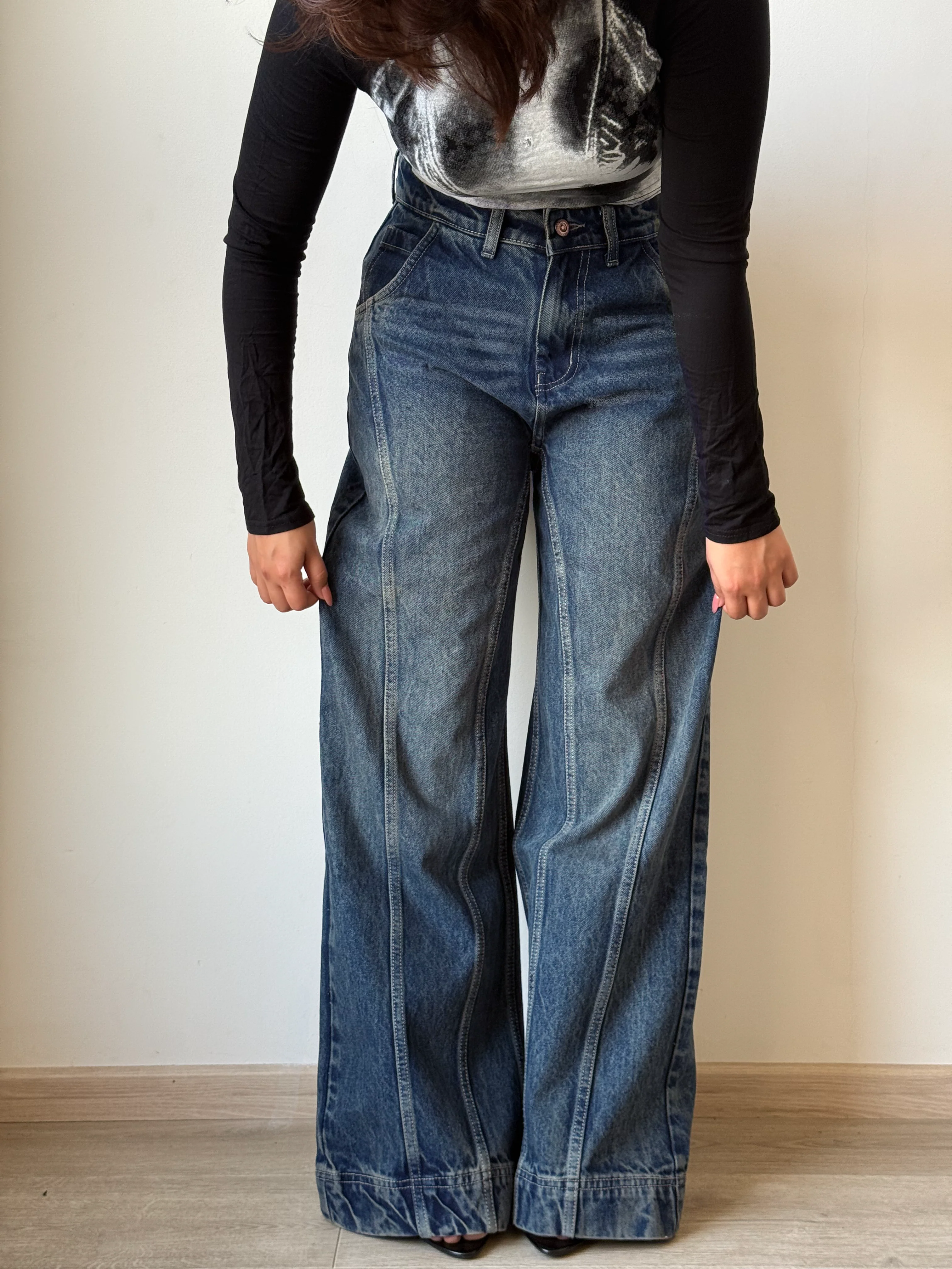Tinted Vintage Washed Wide Leg Baggy Jeans - Image 22
