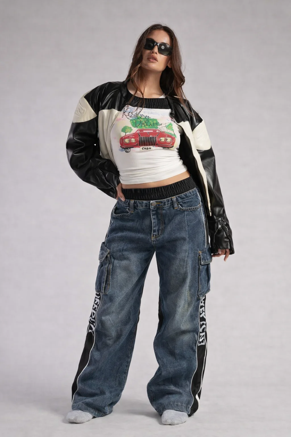 Super Casual Loose Cargo Jogger Denim - Image 6