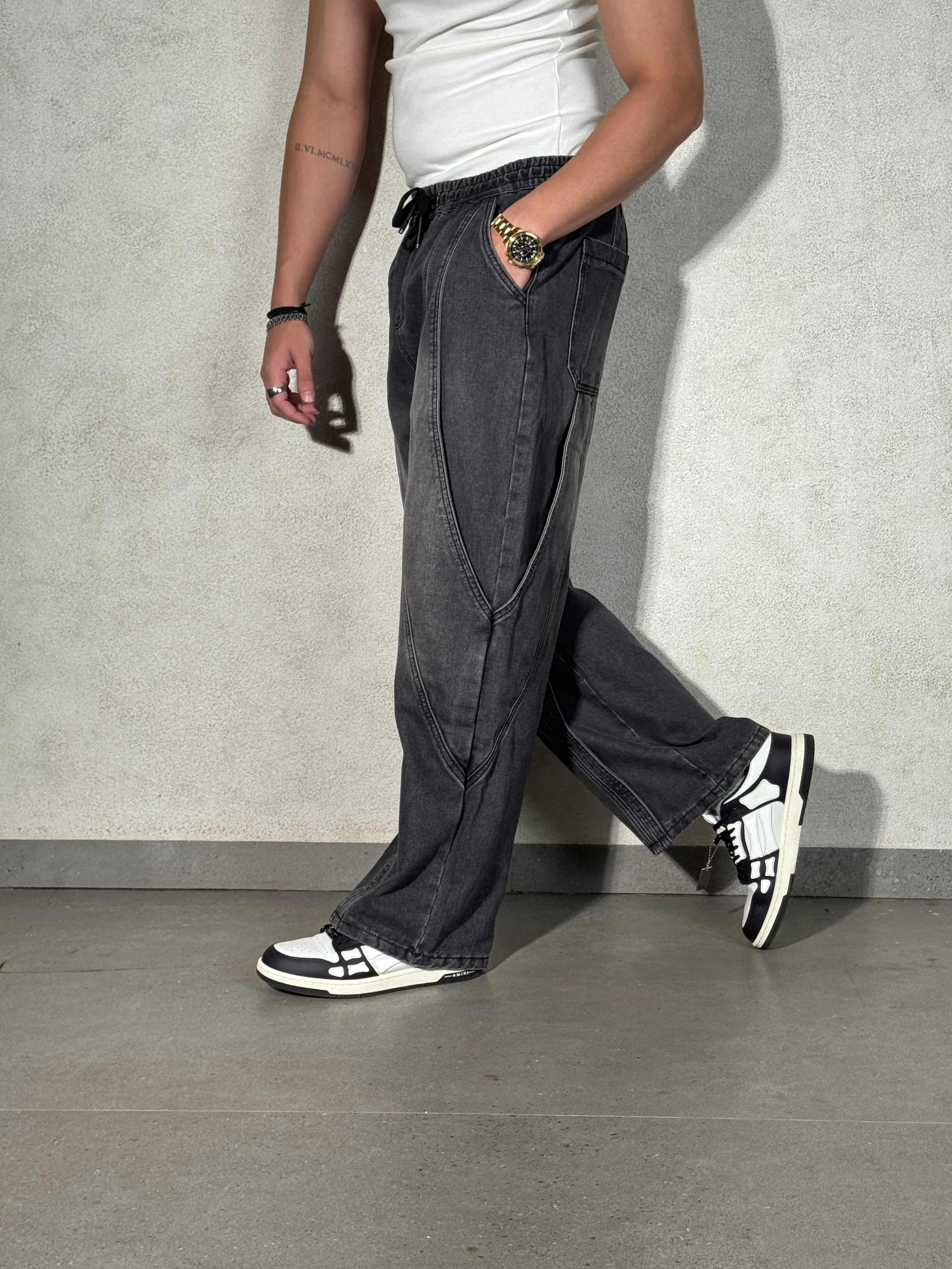 Trace Line Baggy Denim Joggers - Image 12