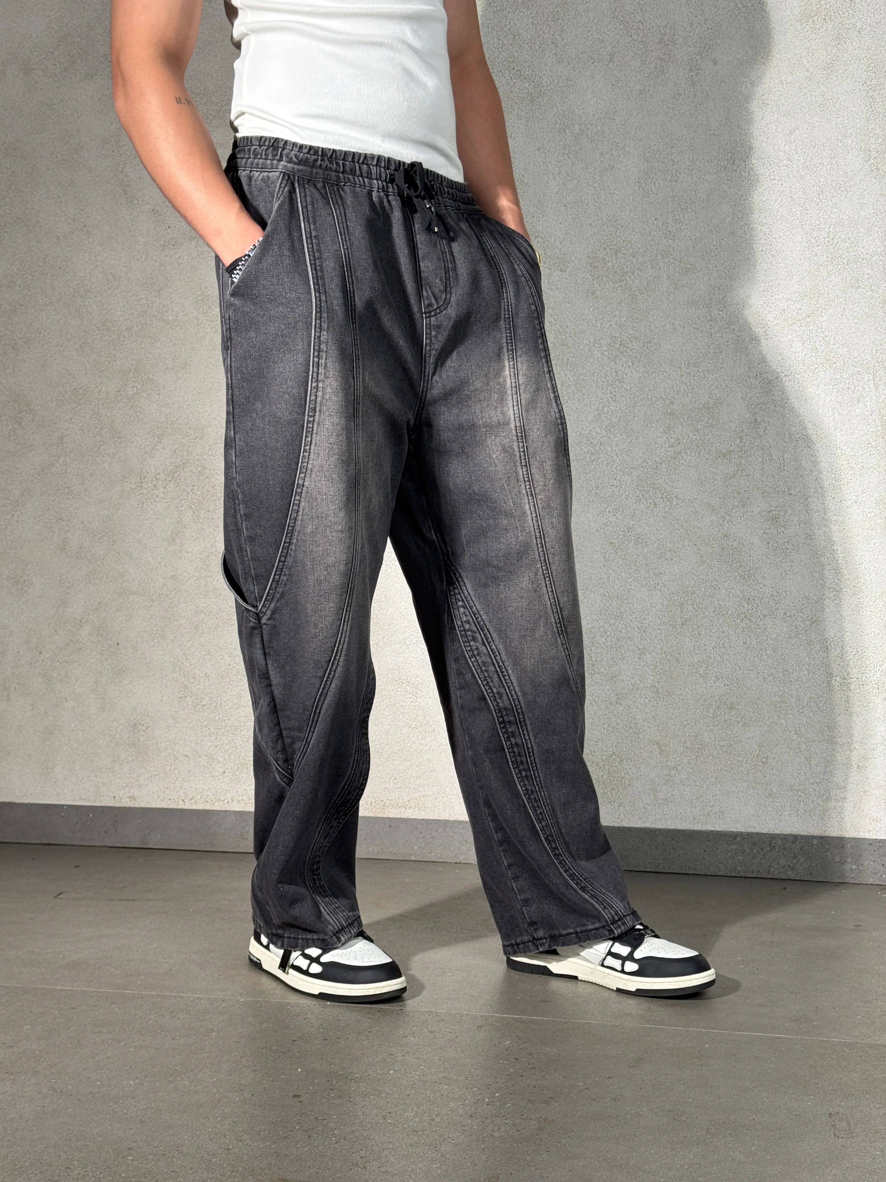 Trace Line Baggy Denim Joggers - Image 15
