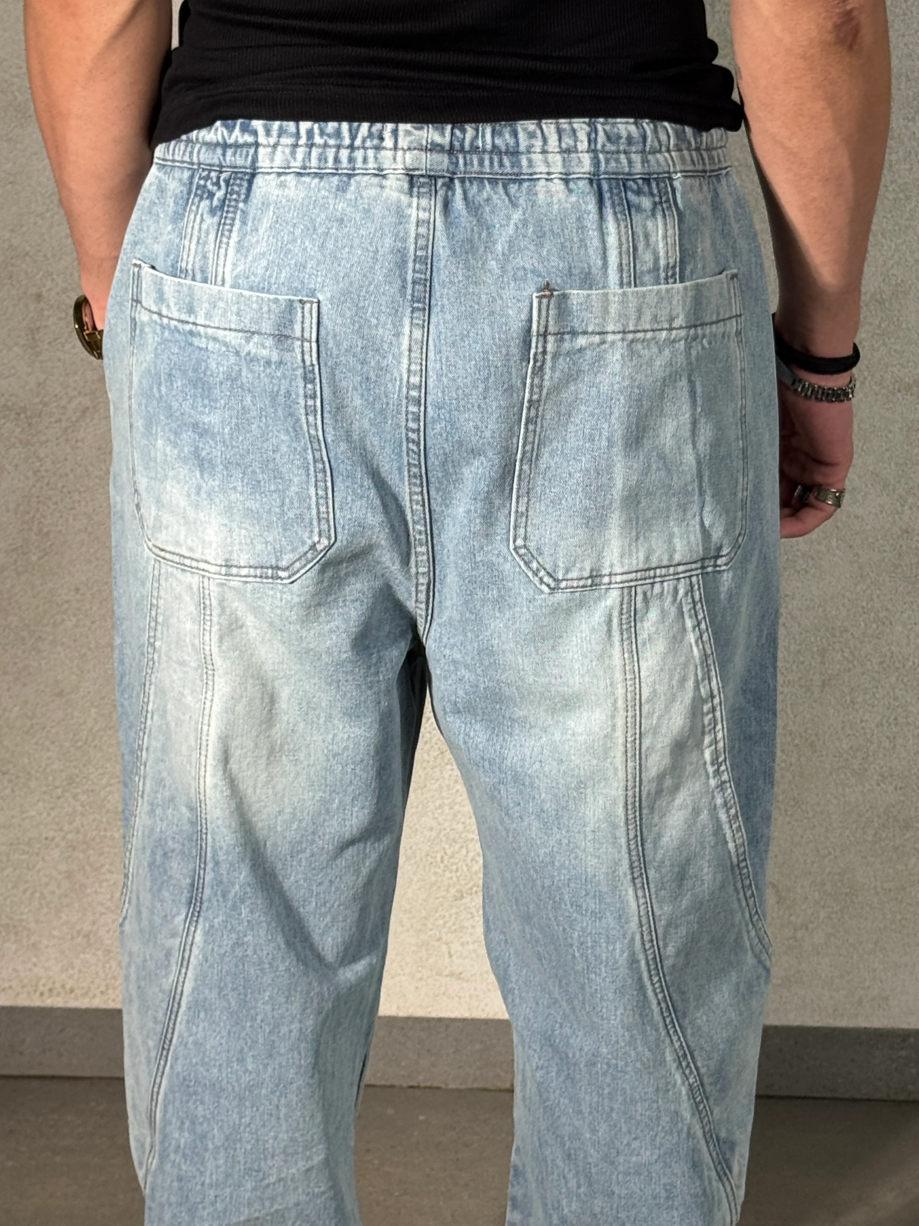 Trace Line Baggy Denim Joggers - Image 9