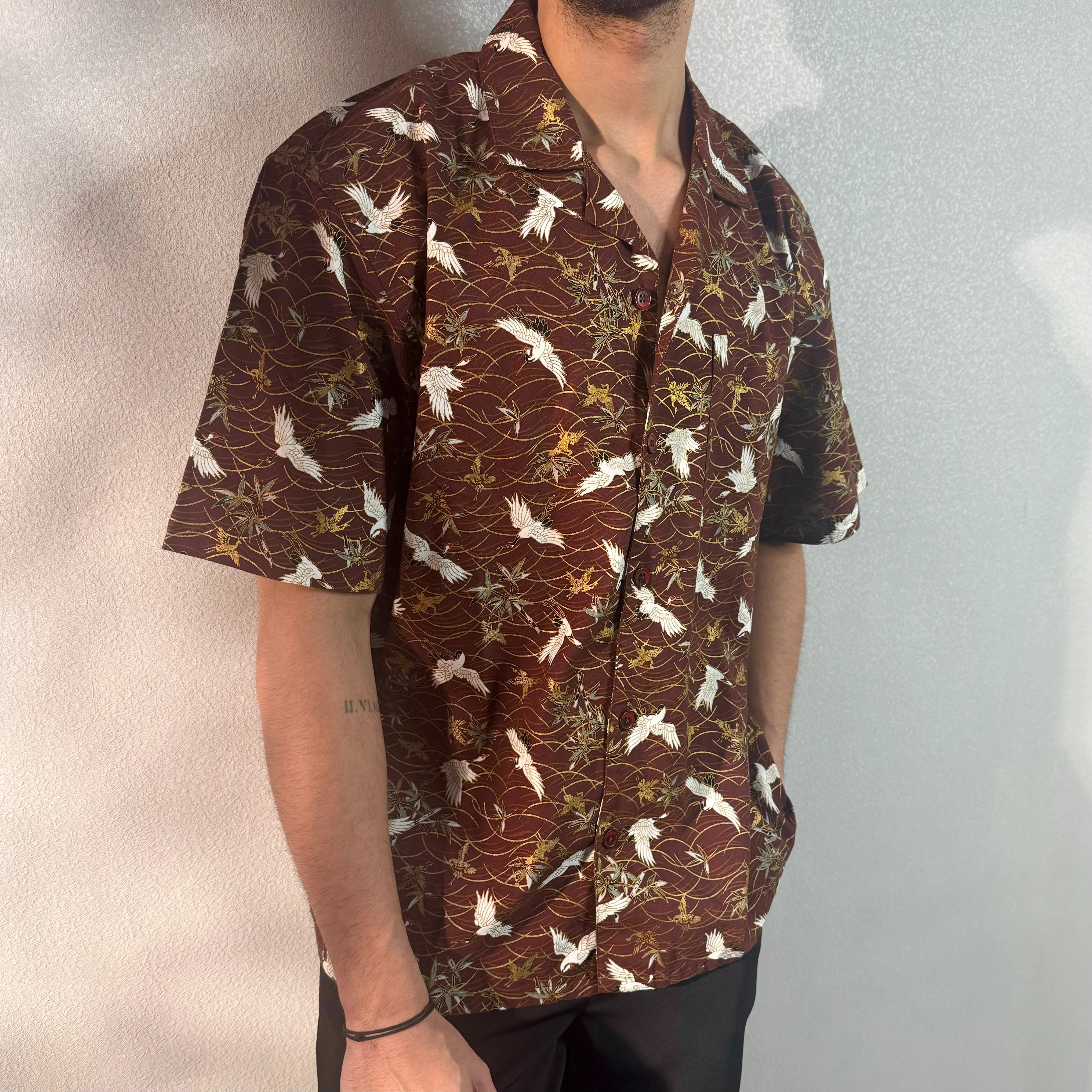 Tranquil Swan in Brownland Structured Shirt - Image 2
