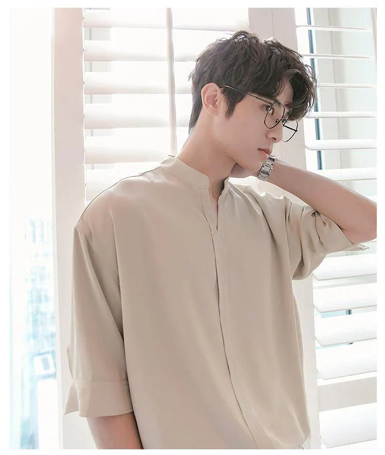V neck placket detail half shirt - Image 3