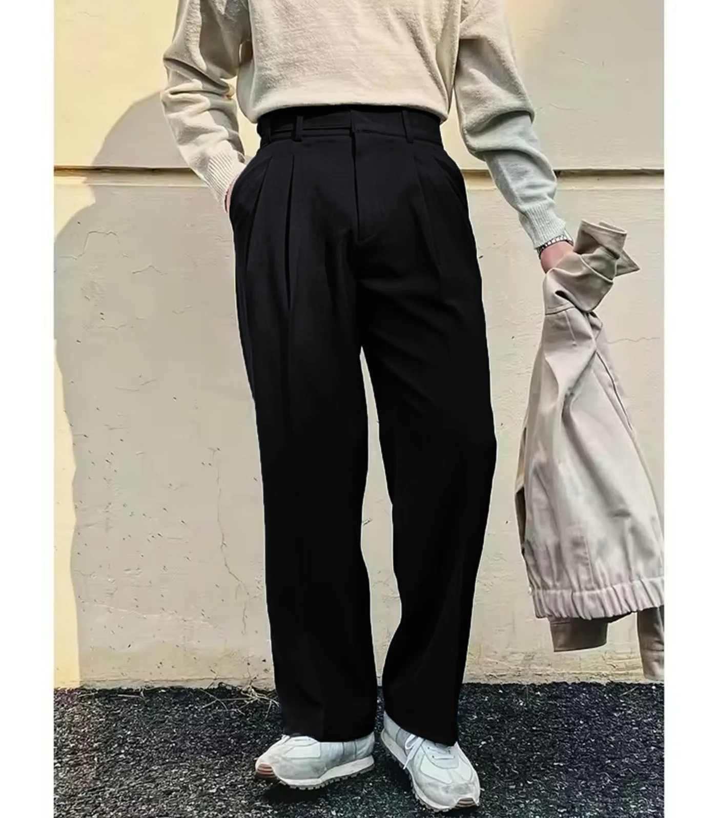 Vintage Linen High Waist Straight Fit Trousers - Image 13