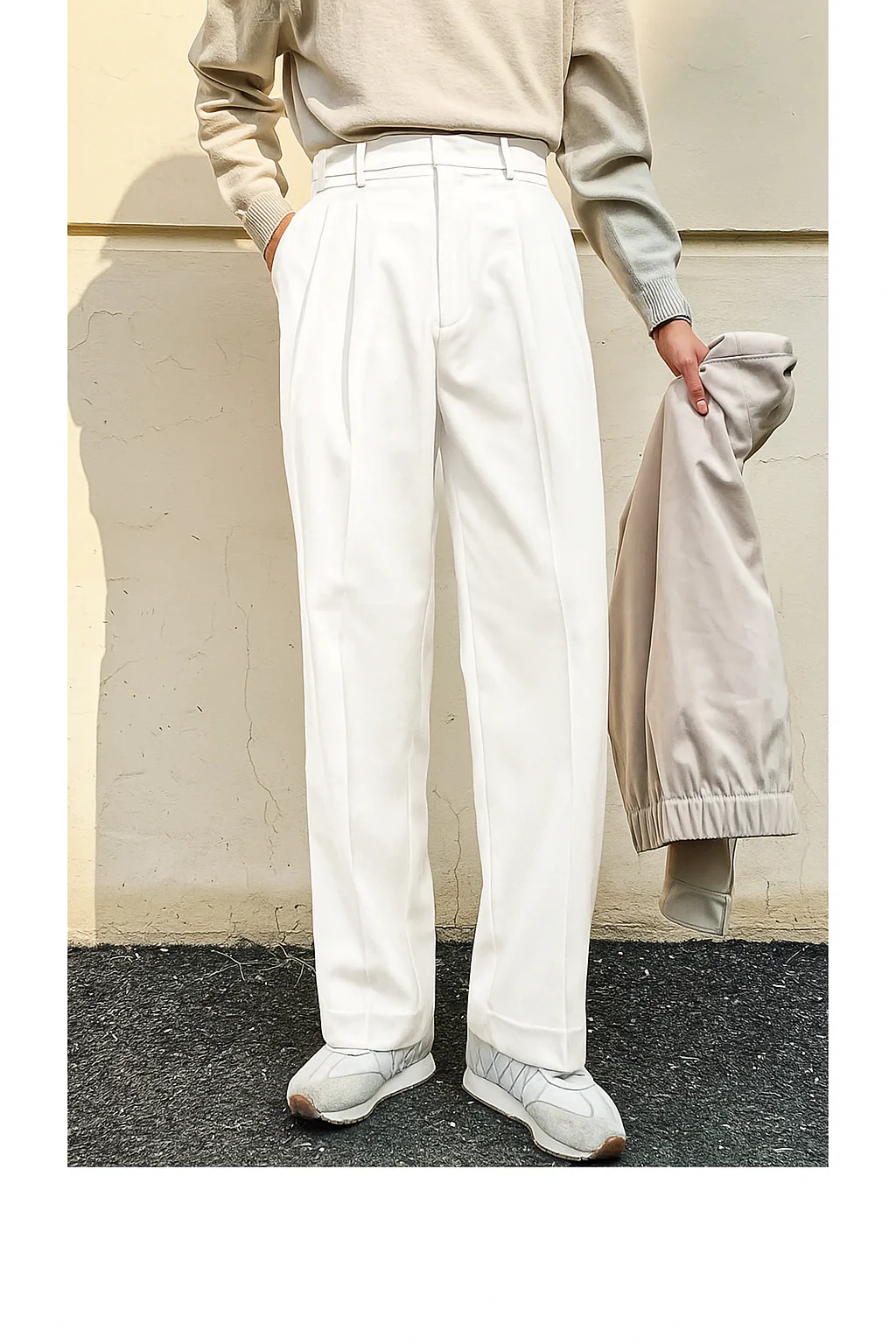 Vintage Linen High Waist Straight Fit Trousers - Image 15