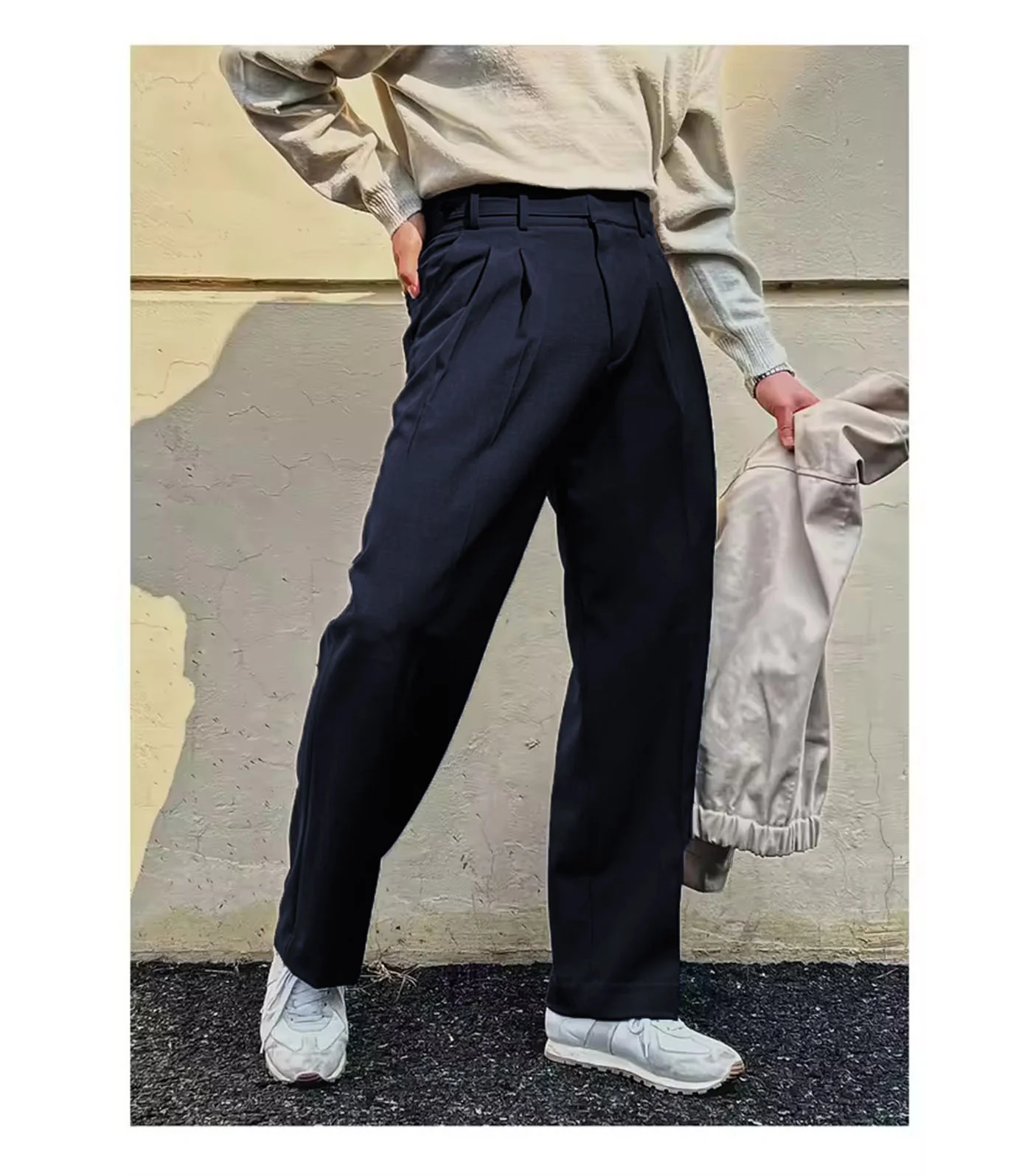 Vintage Linen High Waist Straight Fit Trousers - Image 5