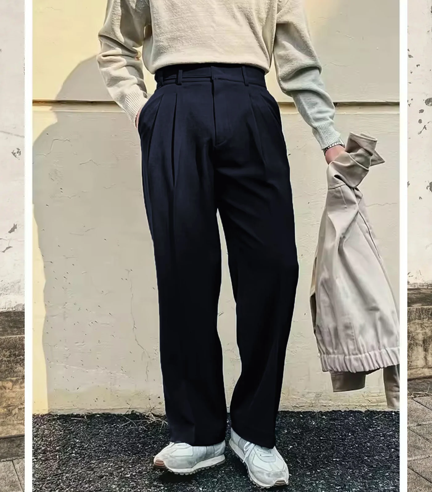 Vintage Linen High Waist Straight Fit Trousers - Image 9