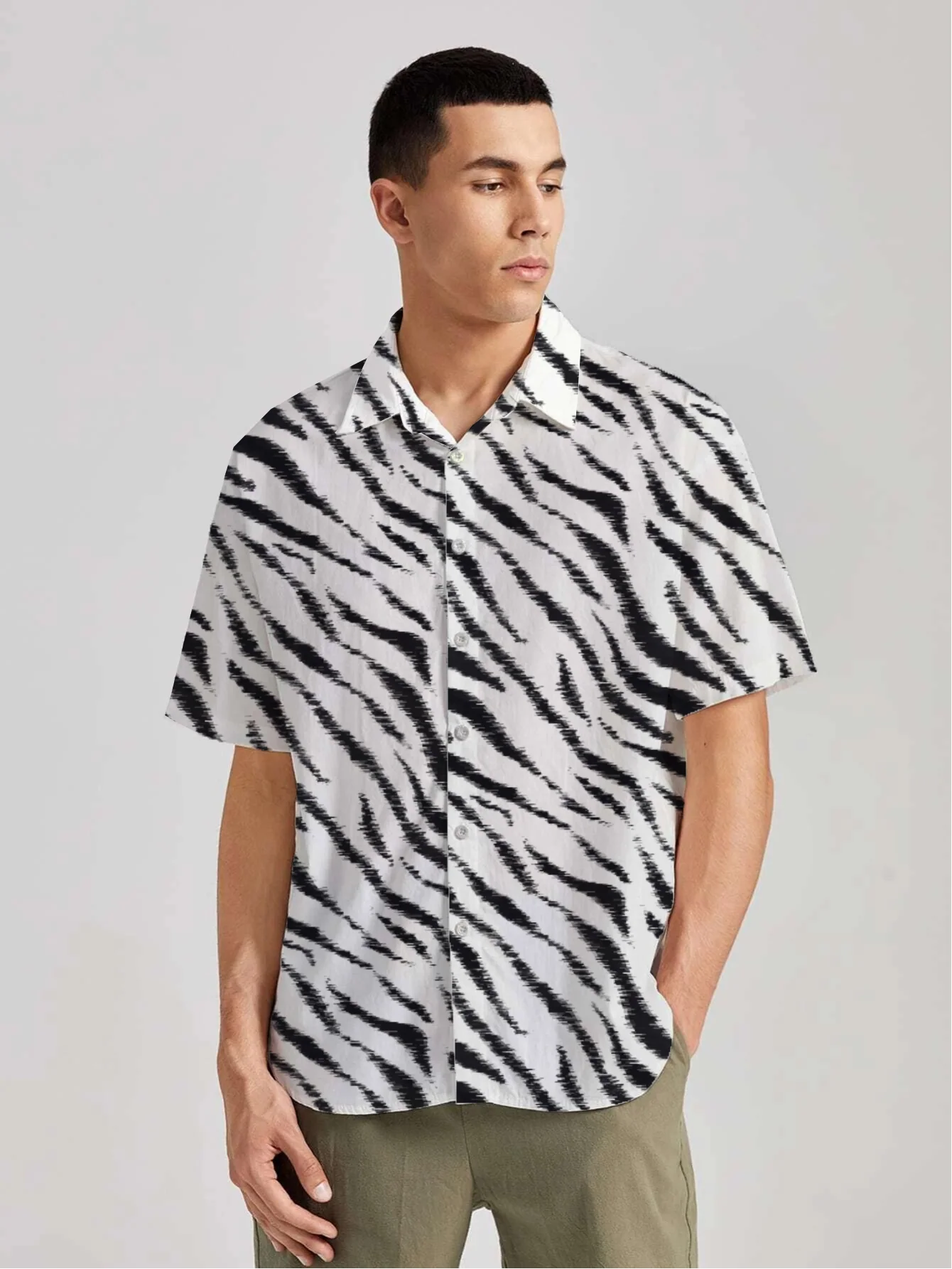 zebra print short sleeve shirt - Image 2