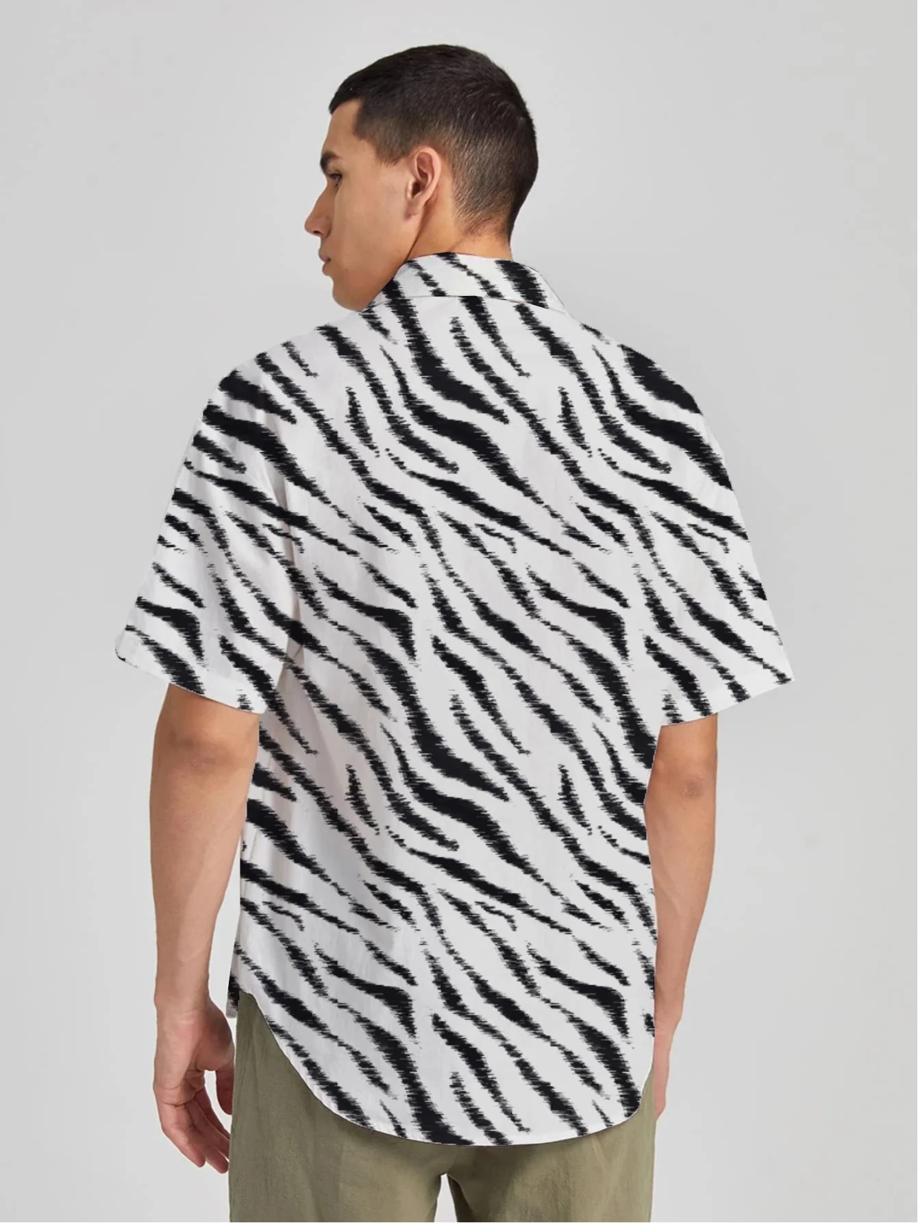 zebra print short sleeve shirt - Image 3