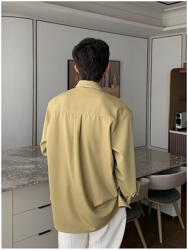 Zip it up Collar Baggy Shirt - Image 10