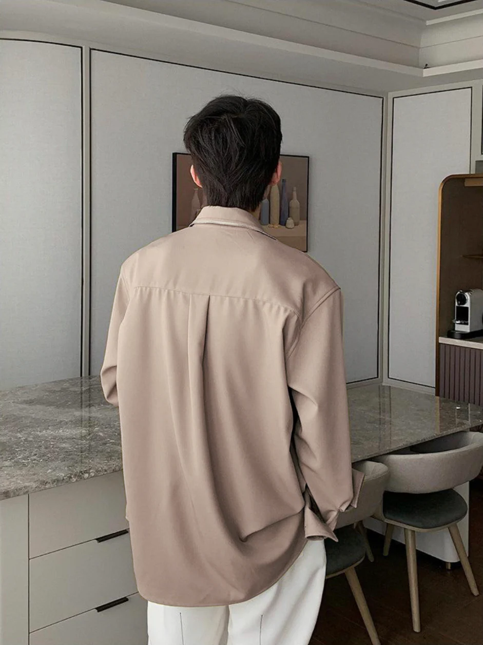 Zip it up Collar Baggy Shirt - Image 12